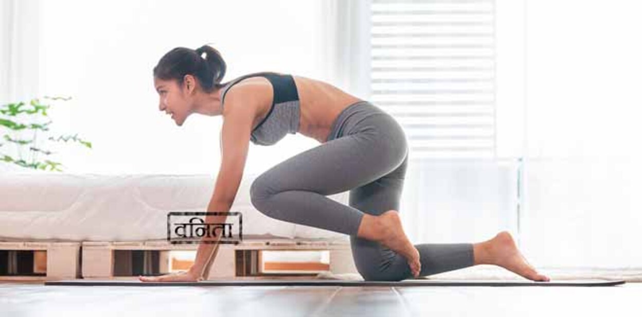 Athletic Healthy Asian indian woman in sportswear workout excercise at home in bedroom,Young woman with slim body cardio aerobic exercises healthy lifestyle concept